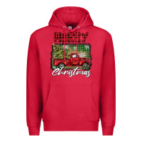 Cardinal merry christmas truck Premium Hoodie - BarkalooDesign