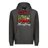 Charcoal Heather merry christmas truck Premium Hoodie - BarkalooDesign