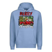 Colony Blue merry christmas truck Premium Hoodie - BarkalooDesign