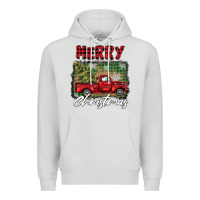 Dove Grey merry christmas truck Premium Hoodie - BarkalooDesign