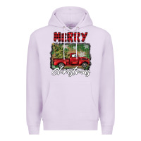 Lilac merry christmas truck Premium Hoodie - BarkalooDesign