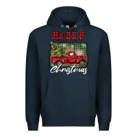 Navy merry christmas truck Premium Hoodie - BarkalooDesign