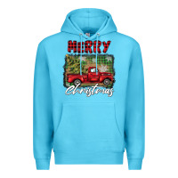 Ocean Blue merry christmas truck Premium Hoodie - BarkalooDesign