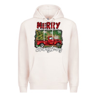 Pale Pink merry christmas truck Premium Hoodie - BarkalooDesign
