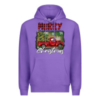 Purple merry christmas truck Premium Hoodie - BarkalooDesign