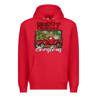 Red merry christmas truck Premium Hoodie - BarkalooDesign