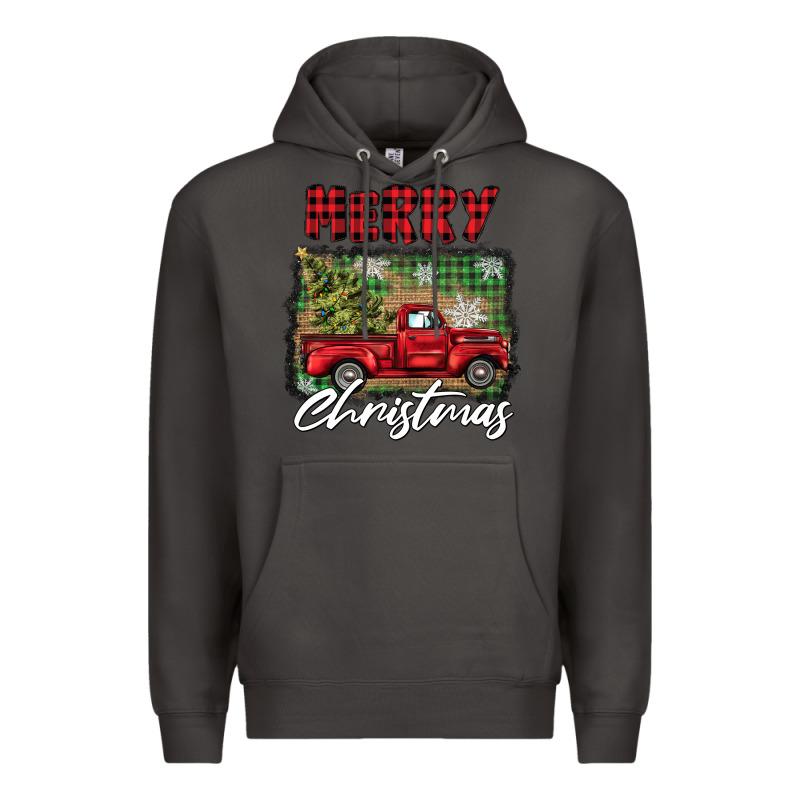 Merry Christmas Truck Premium Hoodie by BarkalooDesign | Teevron
