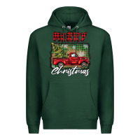 Sports Green merry christmas truck Premium Hoodie - BarkalooDesign