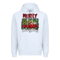 White merry christmas truck Premium Hoodie - BarkalooDesign