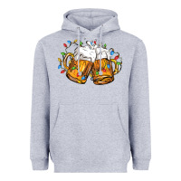Heather Grey beer with christmas lights Heavyweight Hoodie - FaDigitalArtStudio