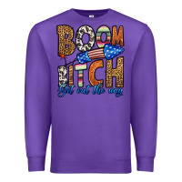 Purple boom bitch get out the way Premium Sweatshirt - HRA Design Shop