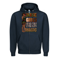 Navy black girls been magic Zipper Hoodie - texasbilliewilder