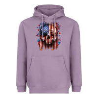 Lavender 4th of July skull American flag Heavyweight Hoodie - Neo Western