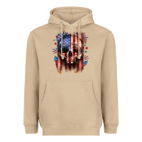 Mushroom 4th of July skull American flag Heavyweight Hoodie - Neo Western