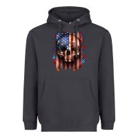 Smoke 4th of July skull American flag Heavyweight Hoodie - Neo Western
