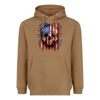Toasted Coconut 4th of July skull American flag Heavyweight Hoodie - Neo Western