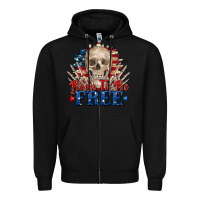 Black born to be free skeleton Zipper Hoodie - Zillion Design Studio