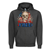 Charcoal Heather born to be free skeleton Zipper Hoodie - Zillion Design Studio