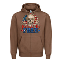 Chestnut born to be free skeleton Zipper Hoodie - Zillion Design Studio
