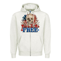 Oatmeal Heather born to be free skeleton Zipper Hoodie - Zillion Design Studio