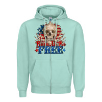 Seafoam born to be free skeleton Zipper Hoodie - Zillion Design Studio