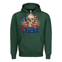 Sports Green born to be free skeleton Zipper Hoodie - Zillion Design Studio