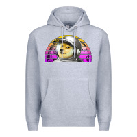 Heather Grey dogecoin to the mars Premium Hoodie - Jasminsmagicworld