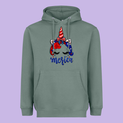 4th Of July Unicorn Heavyweight Hoodie Designed By Neo Western