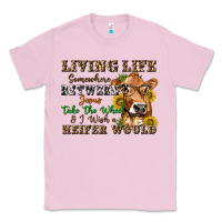 Bubblegum Pink living life somewhere between jesus take the wheel Classic Tee - texasbilliewilder