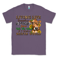 Lavender living life somewhere between jesus take the wheel Classic Tee - texasbilliewilder