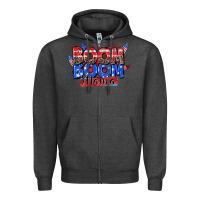 Charcoal Heather boom boom mama Zipper Hoodie - Zillion Design Studio
