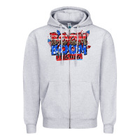 Heather Grey boom boom mama Zipper Hoodie - Zillion Design Studio