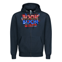 Navy boom boom mama Zipper Hoodie - Zillion Design Studio