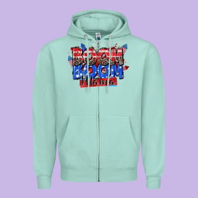 Boom Boom Mama Zipper Hoodie Designed By Zillion Design Studio