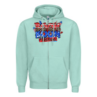 Seafoam boom boom mama Zipper Hoodie - Zillion Design Studio