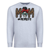 Heather Grey mom life Premium Sweatshirt - CowhideDigitalArt