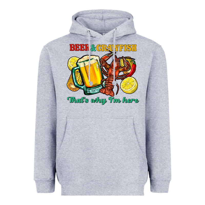Beer&crawfish That's Why I'm Here Heavyweight Hoodie by FaDigitalArtStudio | Teevron