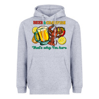 Heather Grey beer&crawfish that's why i'm here Heavyweight Hoodie - FaDigitalArtStudio