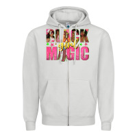 Dove Grey black girl magic with afro black women Zipper Hoodie - texasbilliewilder