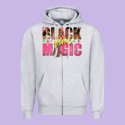 Zipper Hoodie black girl magic with afro black women