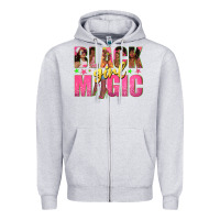 Heather Grey black girl magic with afro black women Zipper Hoodie - texasbilliewilder