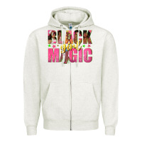 Oatmeal Heather black girl magic with afro black women Zipper Hoodie - texasbilliewilder