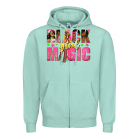 Seafoam black girl magic with afro black women Zipper Hoodie - texasbilliewilder