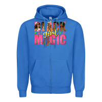 True Royal black girl magic with afro black women Zipper Hoodie - texasbilliewilder