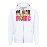 White black girl magic with afro black women Zipper Hoodie - texasbilliewilder