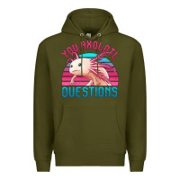 Army Green you axolotl questions 80's retro sunset Premium Hoodie - Jasminsmagicworld