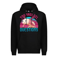 Black you axolotl questions 80's retro sunset Premium Hoodie - Jasminsmagicworld