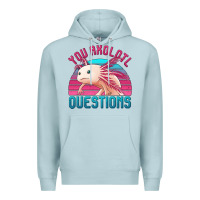 Blue Mist you axolotl questions 80's retro sunset Premium Hoodie - Jasminsmagicworld