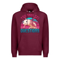 Burgundy you axolotl questions 80's retro sunset Premium Hoodie - Jasminsmagicworld