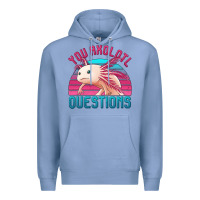 Colony Blue you axolotl questions 80's retro sunset Premium Hoodie - Jasminsmagicworld